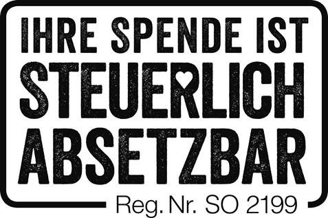 Ihre Spende ist steuerlich absetzbar . Reg.Nr. SO 2199