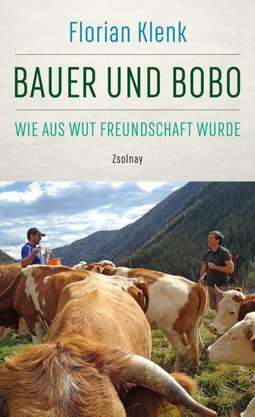 Buchcover mit Kühen sowie Autor und Bauer