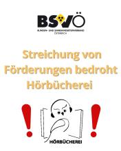 Graphik: Hörbücherei bedroht (copyright BSVÖ)